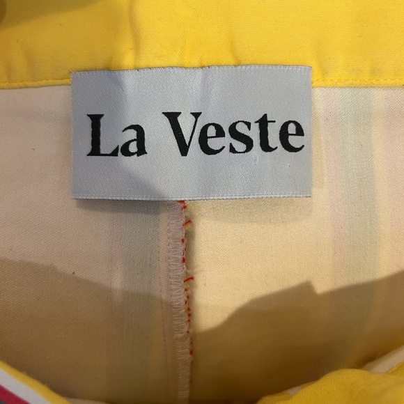 LA VESTE Pipi Striped High-Waisted Yellow Pants - Picture 3 of 6